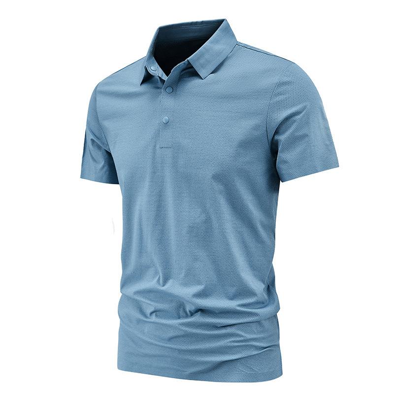 Summer Quick Drying T-shirt Men's Short Sleeved Lapel Business Seamless Polo Shirt Sports Short Sleeved T-shirt Breathable