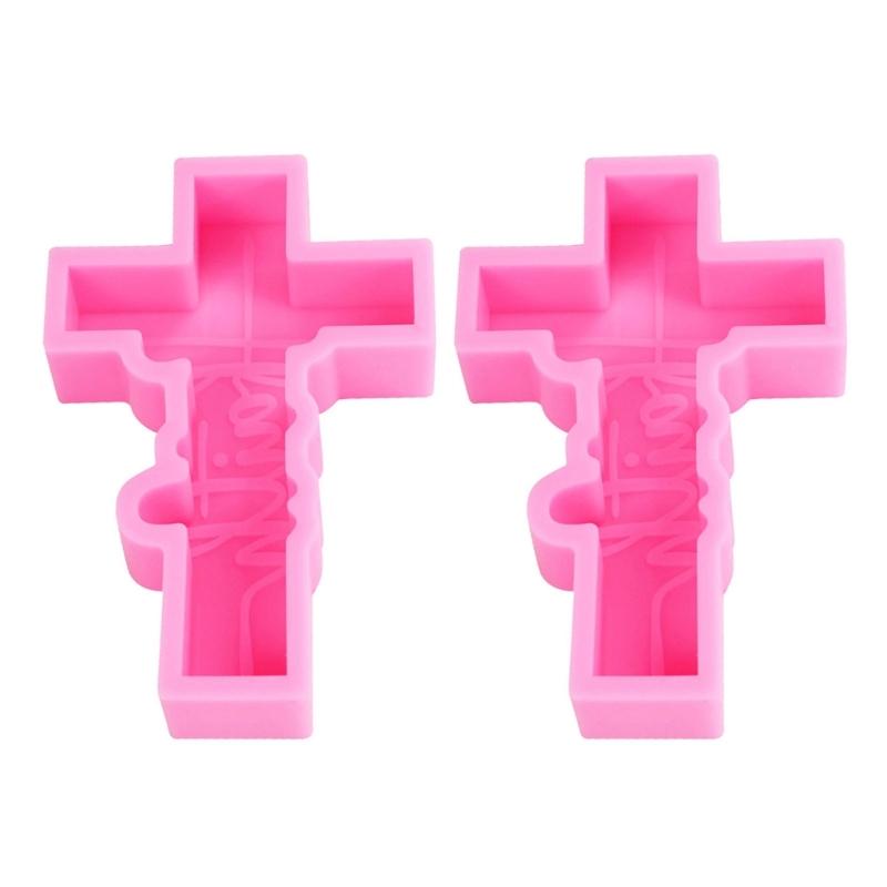 Set Of 2 Crucifix Shaped Silicone Molds for Baking and Crafting Chocolate Cakes Candies Moulds Kitchen Bakewares