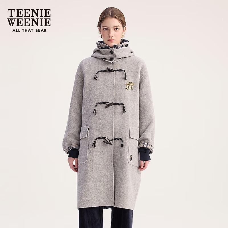 Teenie Weenie Women's Sheep Wool Blend Hooded Duffle Coat