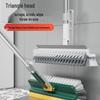 Household Long-Handle Stiff Bristle Bathroom & Floor Cleaning Brush with Scraper