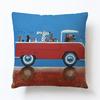 45x45cm Linen Pillow Decorative Linen Cushion Cover Cartoon Vintage Car Pillow Case