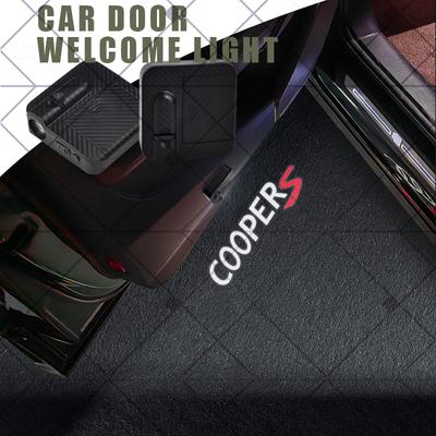 1/2Pcs For Mini Cooper S JCW ONE Countryman R58 R56 Clubman Logo Car HD Projector Lamp LED Auto Door Welcome Light Accessories