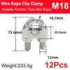 12 Pcs M12-M26 304 Stainless Steel Wire Rope Cable Clip Clamp U Bolt Saddle Fastener