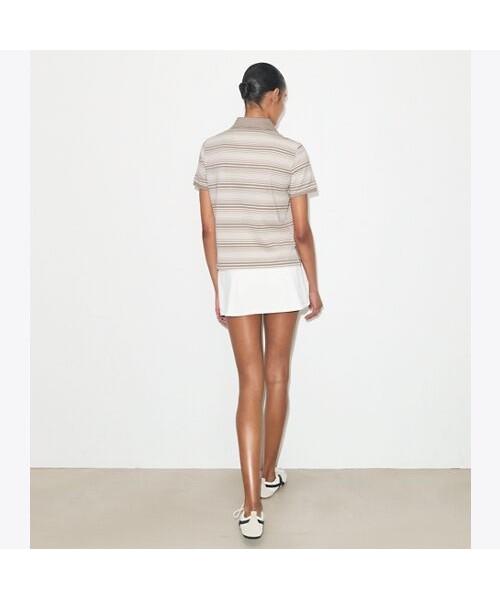 Tolibeochi Striped Cotton Polo - Taupe Stripe