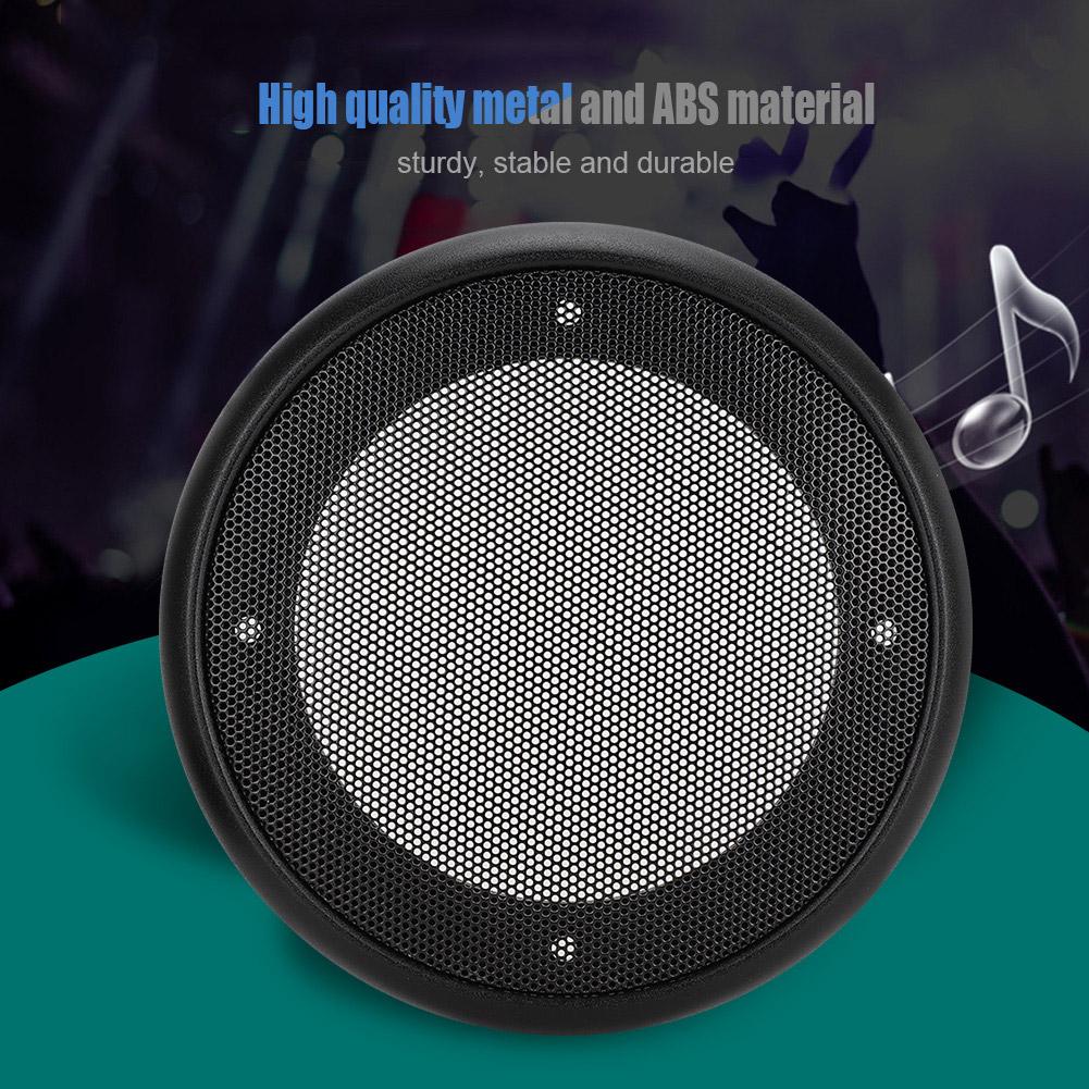 2PCS 4inch Metal Audio Speaker Covers Protective Decorative Circle Mesh Cover Black+Black