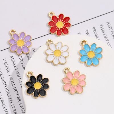Color Drop Sunflower Small Daisy Zinc Alloy Pendant Diy Bracelet Pendant Necklace Pendant Accessories