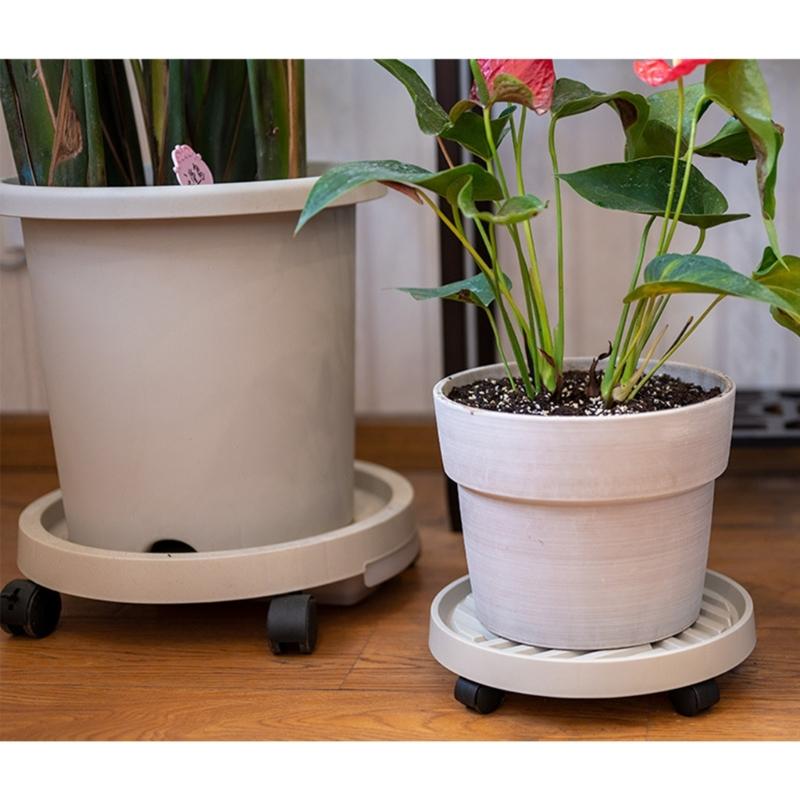 Plant Mover Holder With Locking Casters Plastic Base for Indoor Outdoor Gardening Use Easy Assembly Heavy Load Stability