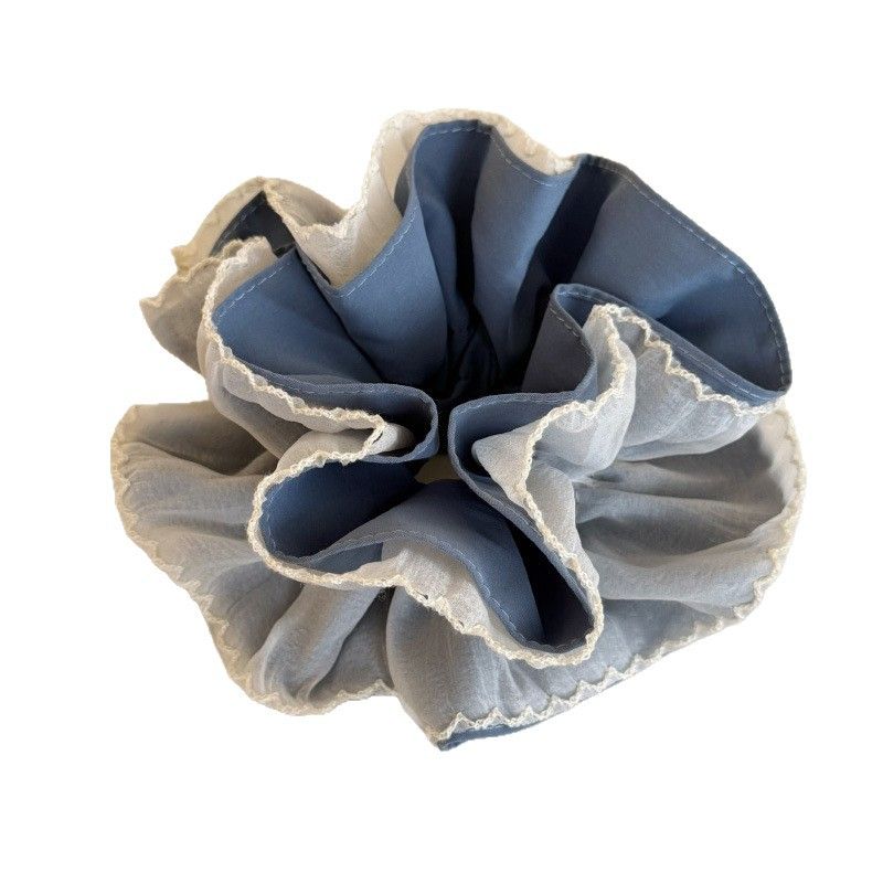 1pc Korean Style Design Blue Cake Headband, Small, Fresh, Quick Drying Double-layer Hair Tie, Large Intestine Headband