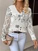 Neues bedrucktes V-Ausschnitt-Oberteil Damen beliebter Pullover Langarm Frühling und Herbst Pullover