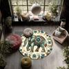 Vintage Elephant,Round Area Rug,Carpet Rug for Living Room Bedroom Sofa Playroom Decor,Non-slip Floor Mat