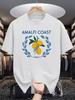 Amalfiküste Italien Zitrone Grafik T-Shirt Unisex Unisex Sommer Kurzarm Mittelmeerurlaub Lässige Mode T-Shirts Streetwear
