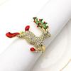 Enamel Christmas Napkin Ring Crystal Xmas Tree Reindeer Wreath Napkin Holders for Christmas Wedding Party Table Decor