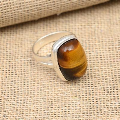 Wonderful Tiger Eye Gemstone Handmade 925 Sterling Silver Ring Jewelry