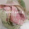70% Wool 30% Real Silk Scarf For Women Shawls Wraps Foulard High Quality Scarves Pashmina Female Hijab Bandana Kerchief 65Cm