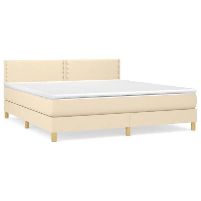 Maison Exclusive - Sommier à lattes de lit avec matelas Crème 180x200 cm Tissu