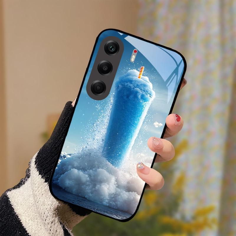 Capa à Prova de Choque Para Tecno Camon 40 Pro 5G Vidro Temperado Traseiro Capa de Celular Camon40Pro Camon 40Pro 5G CM7 Capa Dura Shell Coque