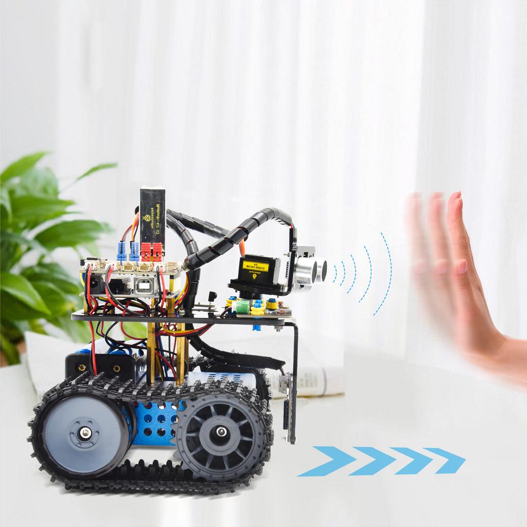 Keyestudio Upgrade Mini Smart Tank Robot V3.0 For Arduino Kit Robot Car DIY Programmable STEM Toys Compatible With Arduino&Mixly
