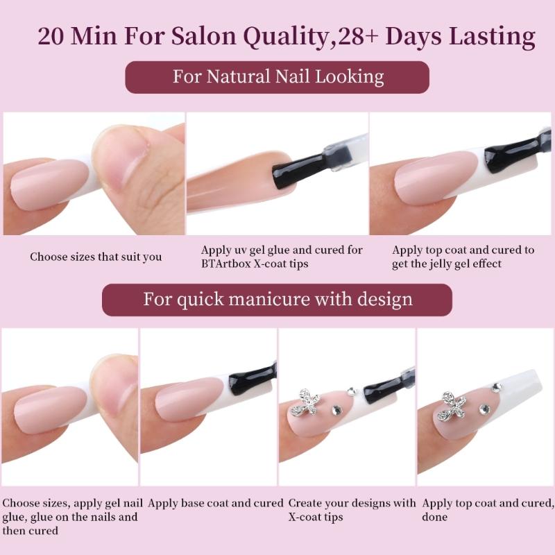 288pcs Colorful Press On Nail Full Coverage Glossy False Nail in Various Sizes for Nail Salons and DIY Decoration