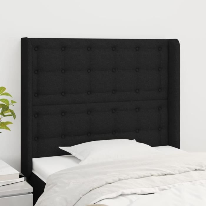 VidaXL Headboard with Ears Black 103x16x118-128 Cm Fabric3120006
