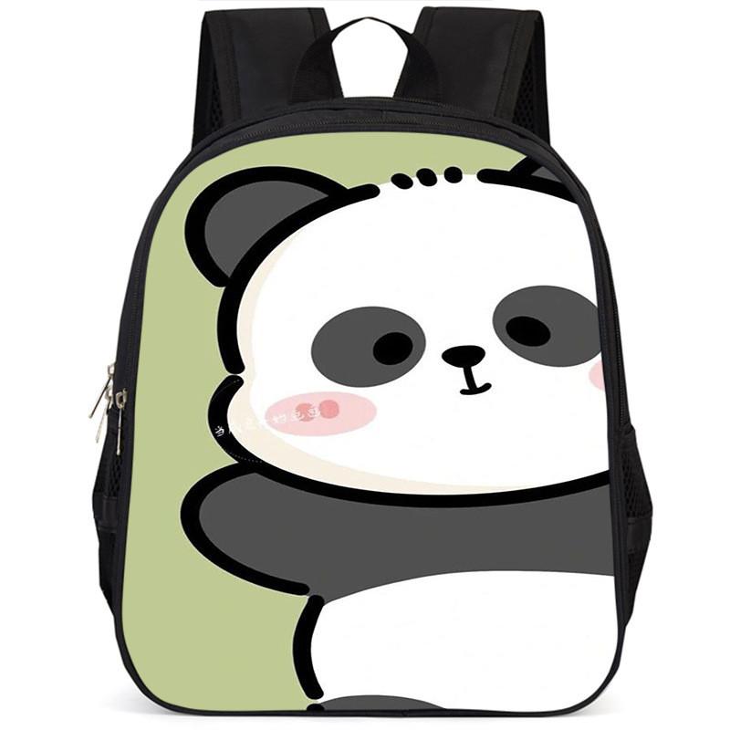 Spacious 15 Inch Panda Backpack For Elementary Kids Lightweight Oxford Cloth
