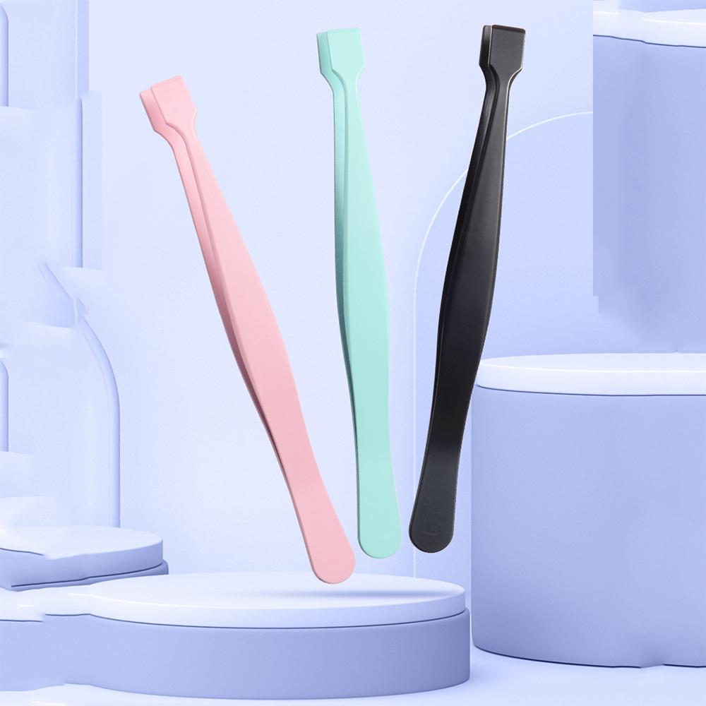 Pinça de Ponta Reta Aço Inoxidável Pinça para Aplicação de Cílios Postiços Leve Para Salão de Beleza Uso para Iniciantes