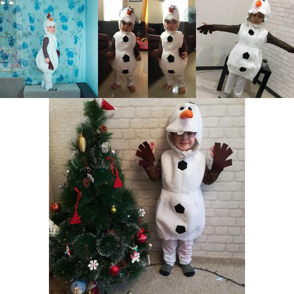 Enchanting Frozen Snowman Olaf Cosplay Costume For Kids Halloween Fancy Dress Up