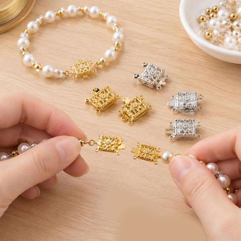 Schmuckverschlüsse aus Edelstahl, 20 Verbinder mit Endbefestigungspunkten zum Herstellen und Reparieren von Armbändern und Halsketten