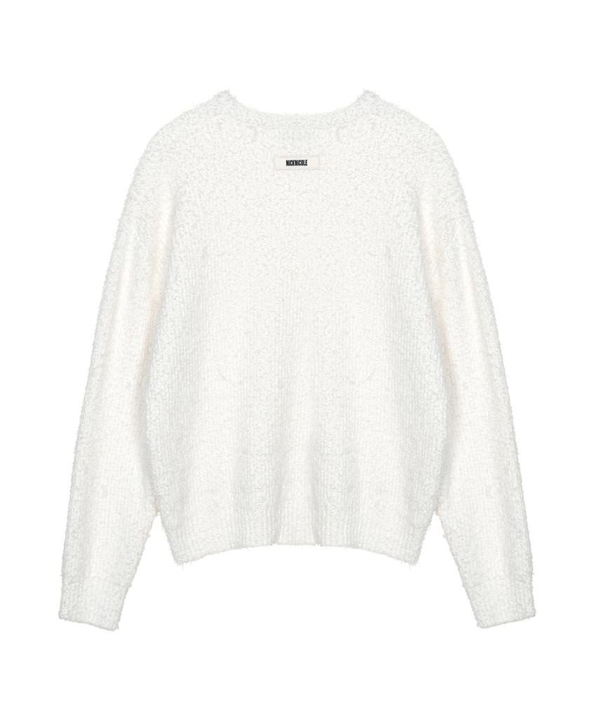 Nigaennikol Soft Boucle Ls Sweater_Cream