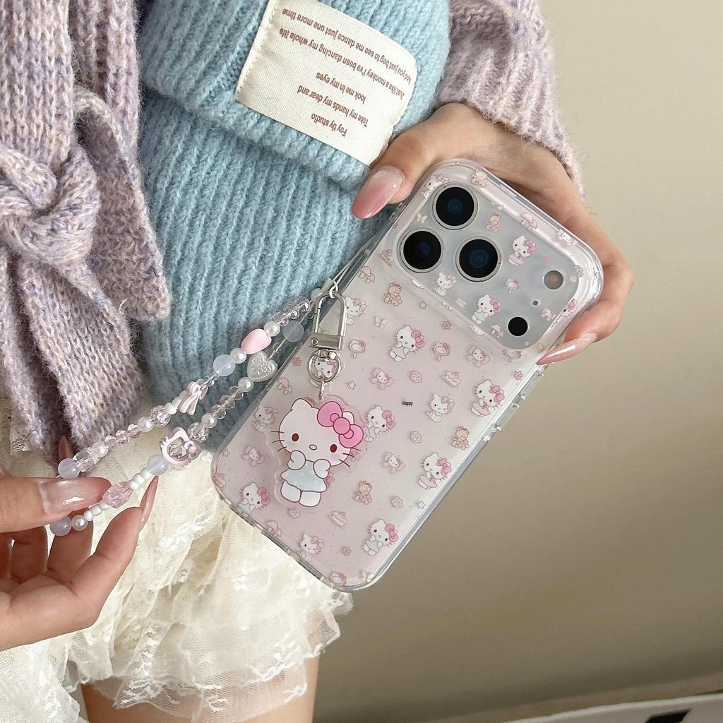 Korean Pink Heart Dessert Cat iPhone Case for 17/16 Pro Max/15/14