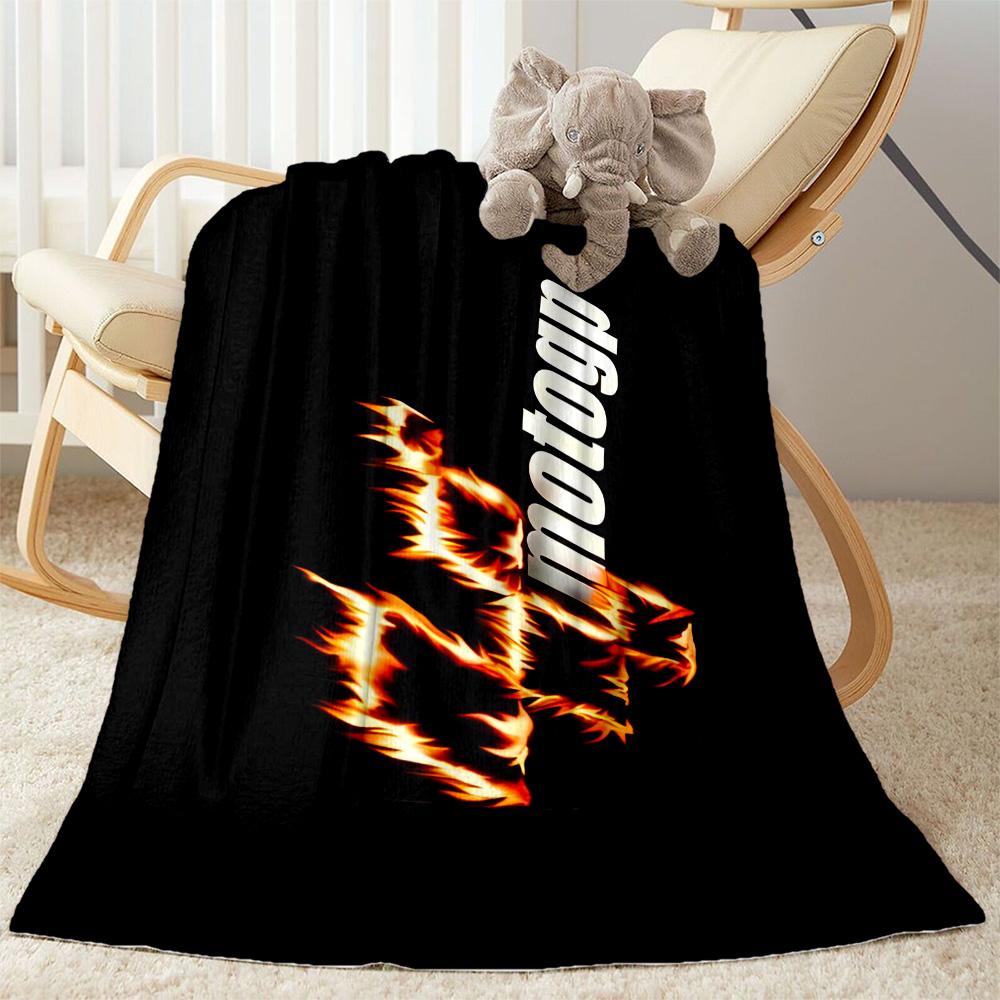 Motogp Flammen Logo Flanelldecke - Weich und geeignet für Sofas, Betten, Büros, Reisen, alle Jahreszeiten, tolles Geschenk für Feiertage und Geburtstage.