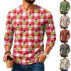 Men's Casual Christmas V-Neck T-Shirt Comfortable Loose Fit Street Printed Top