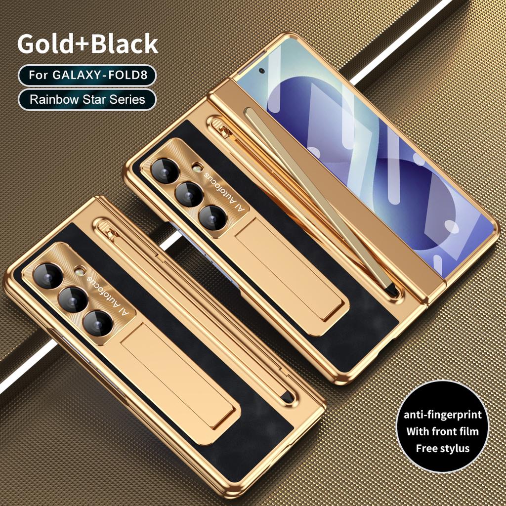 Phone Case For Samsung Galaxy Z Fold 8 7 6 5 4 3 TriFold Hinge Protection with Tempered Glass Film Kickstand S Pen Holder Cover