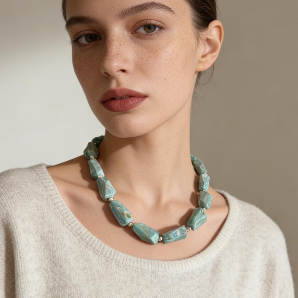 European American Light Luxury Simple Colorful Beaded Necklace High Grade Multi Layer Stackable Retro Literary Jewelry For Women