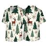 Men's Christmas Theme Caregiver Uniform, Holiday Scrub Top for Nurses and Workers
