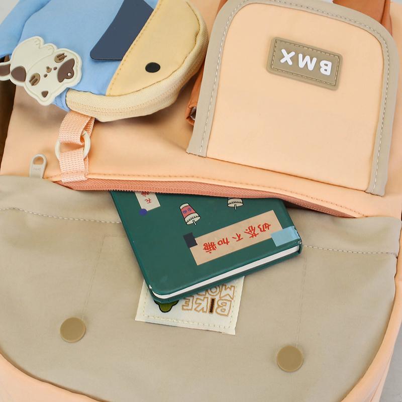 Children's Cartoon Color Block Small Backpack Kindergarten Schoolbag