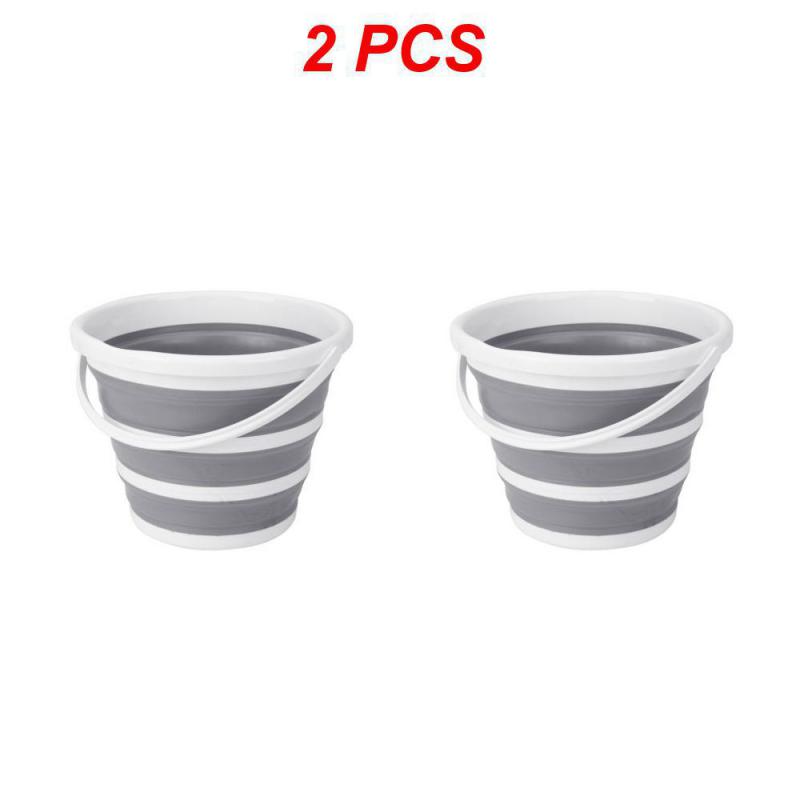 1/2PCS Foldable Bucket Car Wash Outdoor Fishing Round Bathroom Kitchen Bucket Portable Folding Bucket Water Container For