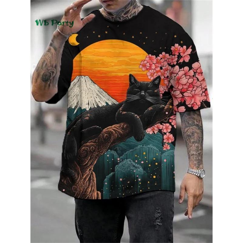 Funny Animal Print Men s T-Shirt 3D Art Print Short Sleeve T-Shirt Summer O Neck Party T-Shirt Tops Men s Street Casual Clothing XXS