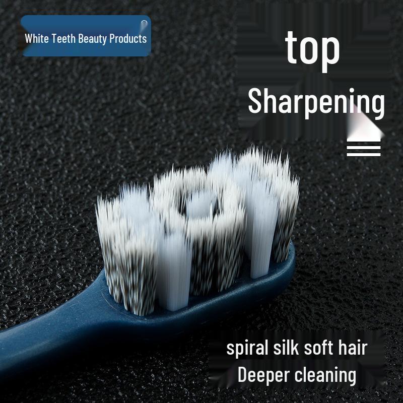 360° Medium-Hard Bristle Toothbrush for Effective Stain Removal - Spiral Filament, Soft Bristle, Adult Size