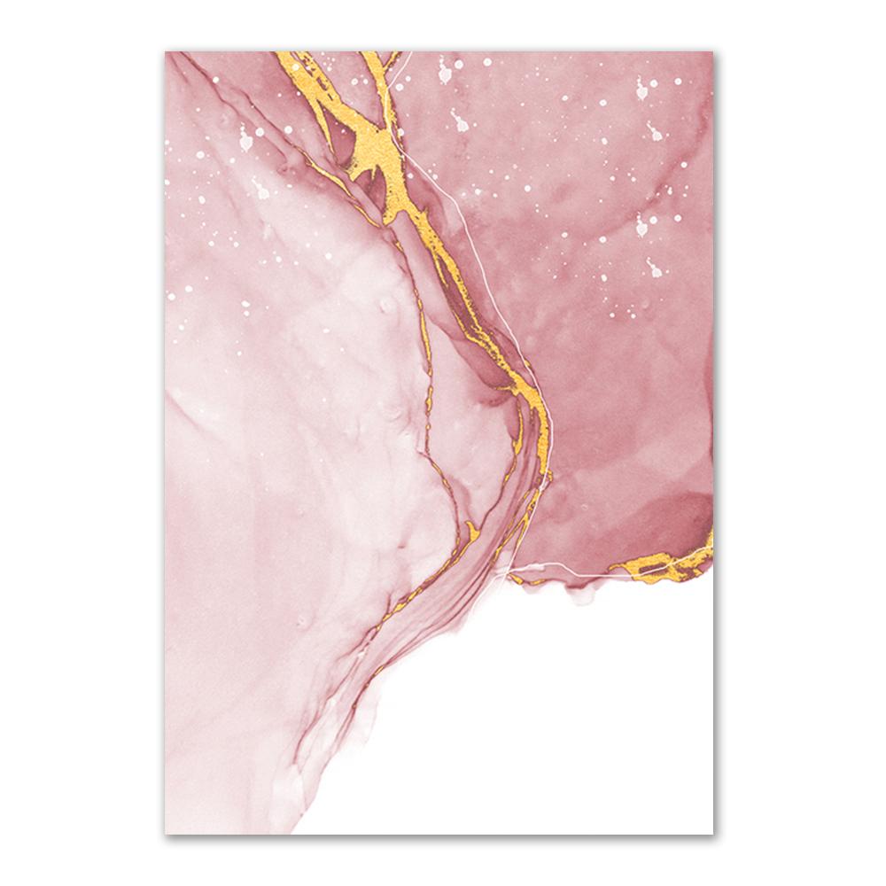 Abstract Gold Foil Modern Lines Pink Canvas Art Paintings For Living Room Bedroom Posters And Prints Wall Poster Home Decor