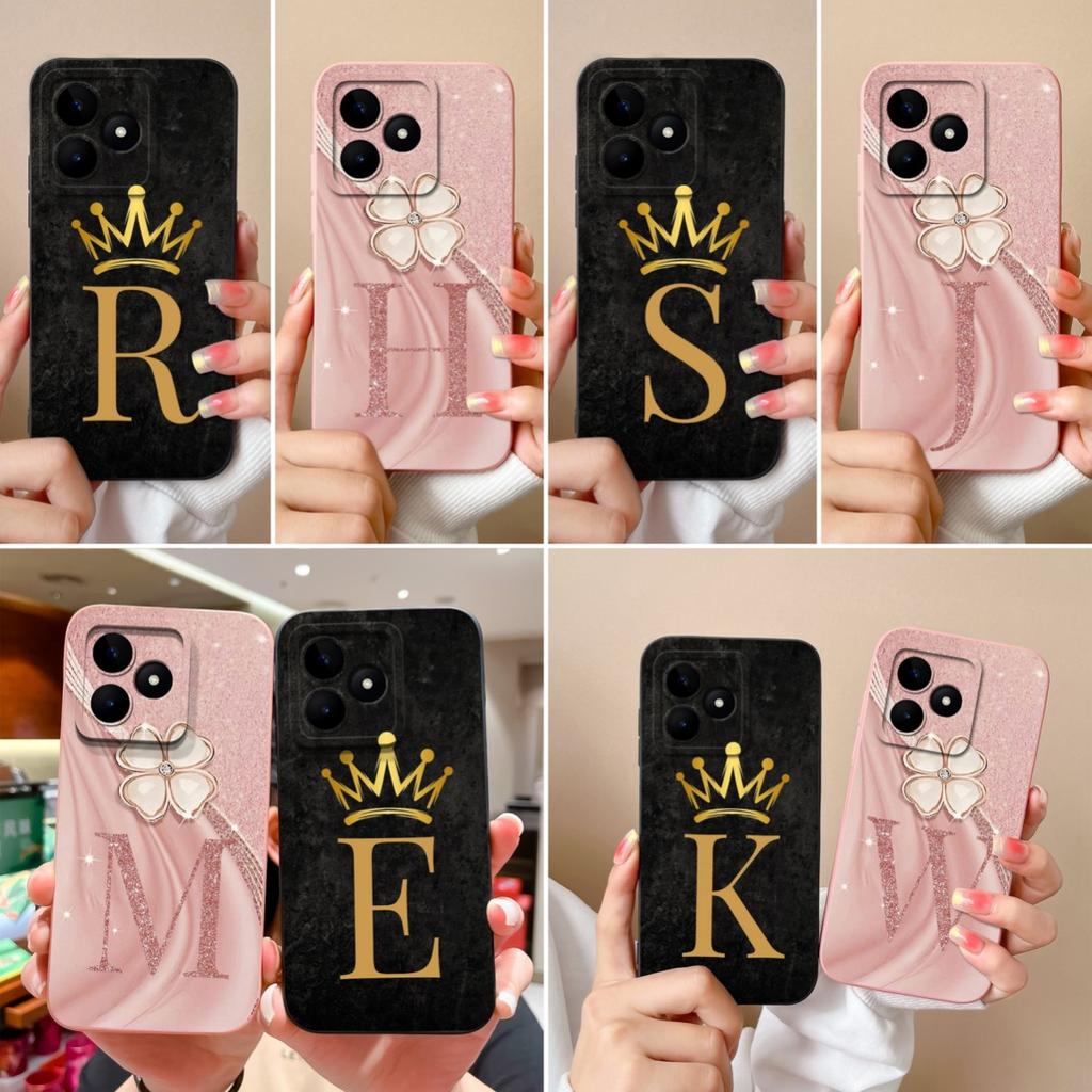 Für Realme C53 C25 C25S C25Y C30 C30S C31 C33 C35 C51 C61 C55 C65 C67 C75 4G 5G Handyhülle Kreatives Buchstabenmuster Weiches Silikongehäuse Für OPPO Capa