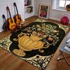 Elegant Floral Vase On Black Background Patterned Carpet a Non Slip Rug Suitable for All Seasons and Any Setting, Gift