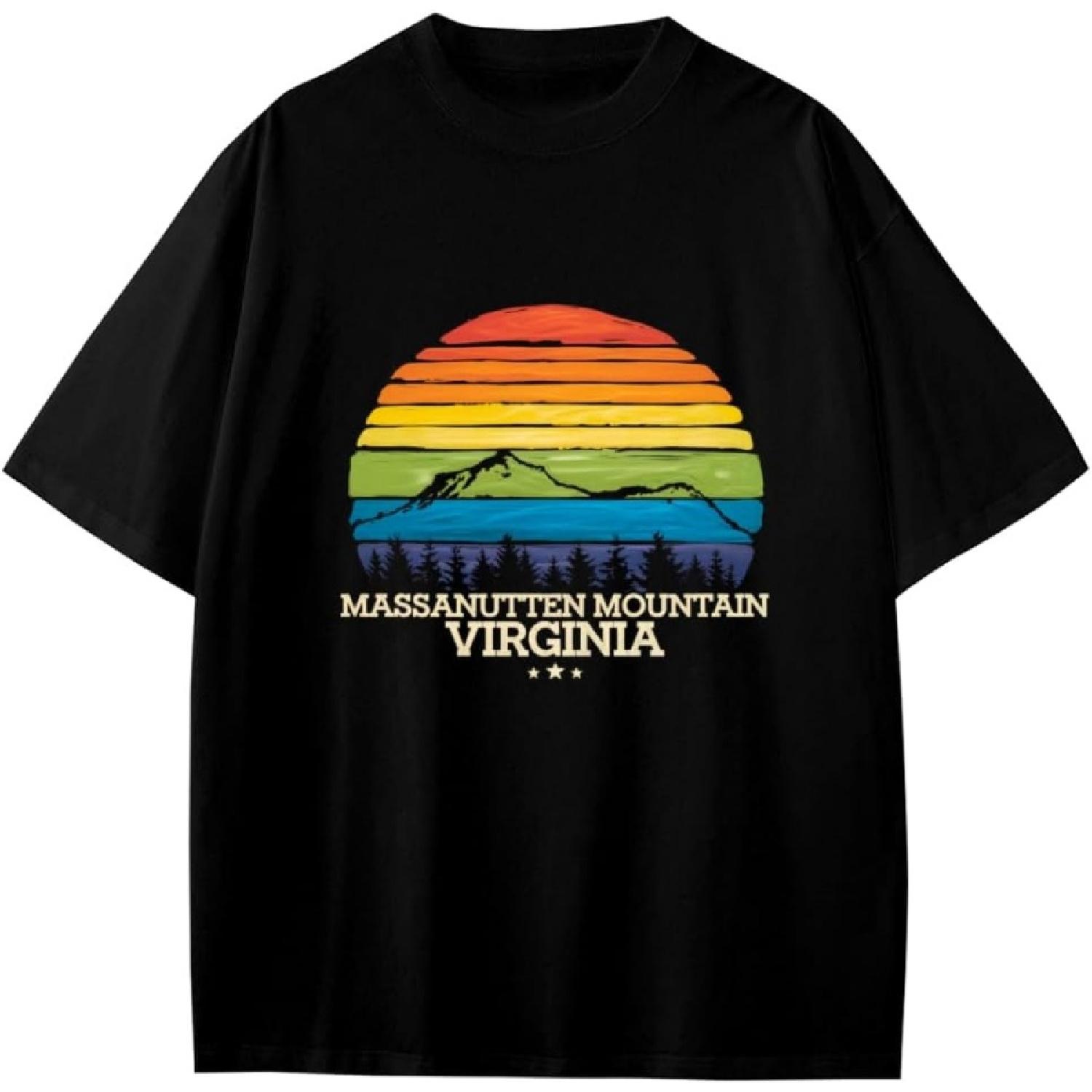 Vintage Massanutten Mountain Virginia Anime Cartoon Gift Girls Boys Teens T-Shirt S