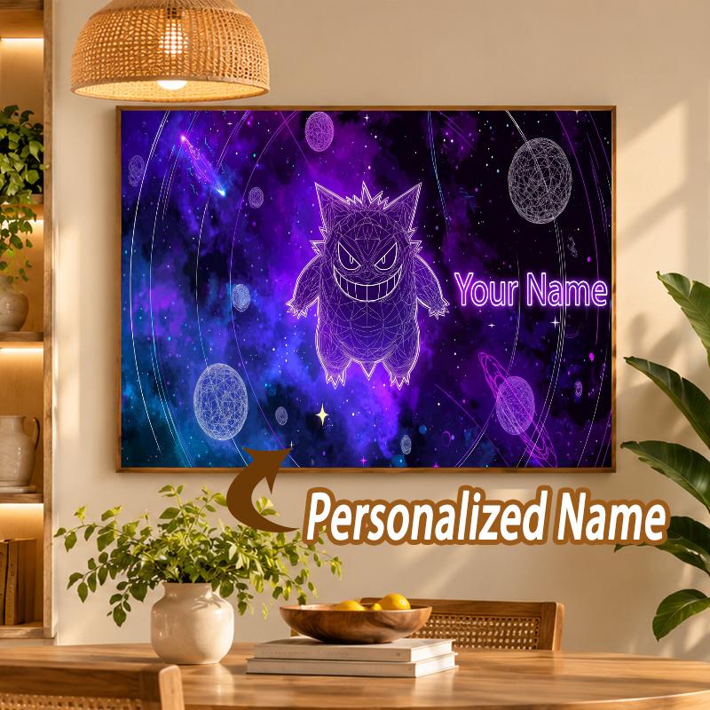 Gengar Custom Name Diamond Painting Personalized 5D Full Drill DIY Diamond Art Home Decor