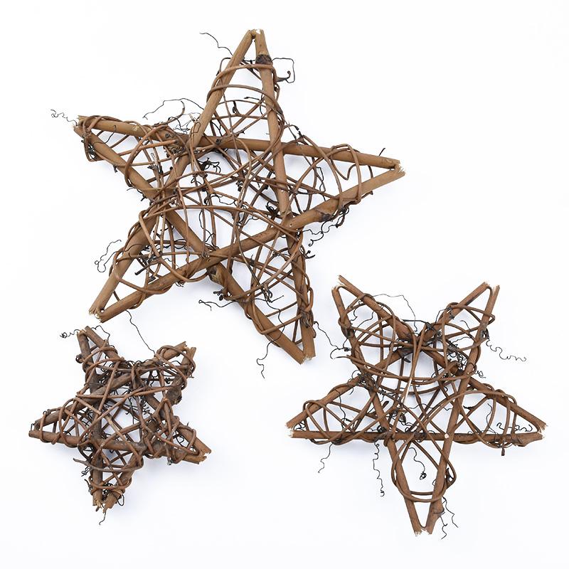 1pc 10/15/20cm Artificial Flowers Wall Rattan Star Frame Wreaths Christmas Decoration For Home DIY Handmade Door Hanging Wedding