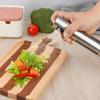 Kitchen Oil Spray Bottle Stainless Steel with Scale Mark, 100ml Press Type Atomized Precise Control Tool Dispenser for BBQ Baking, Rust Resistant Fine