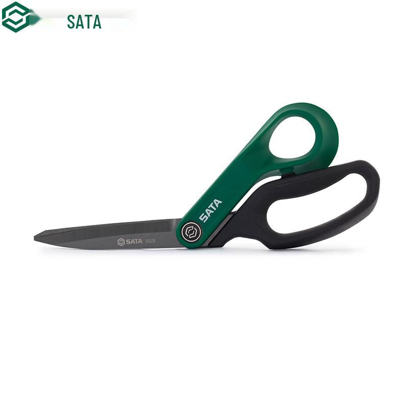 SATA 93128 Professional Wire & Cable Duct Shears Rubber-Plastic Handle, Long-Blade