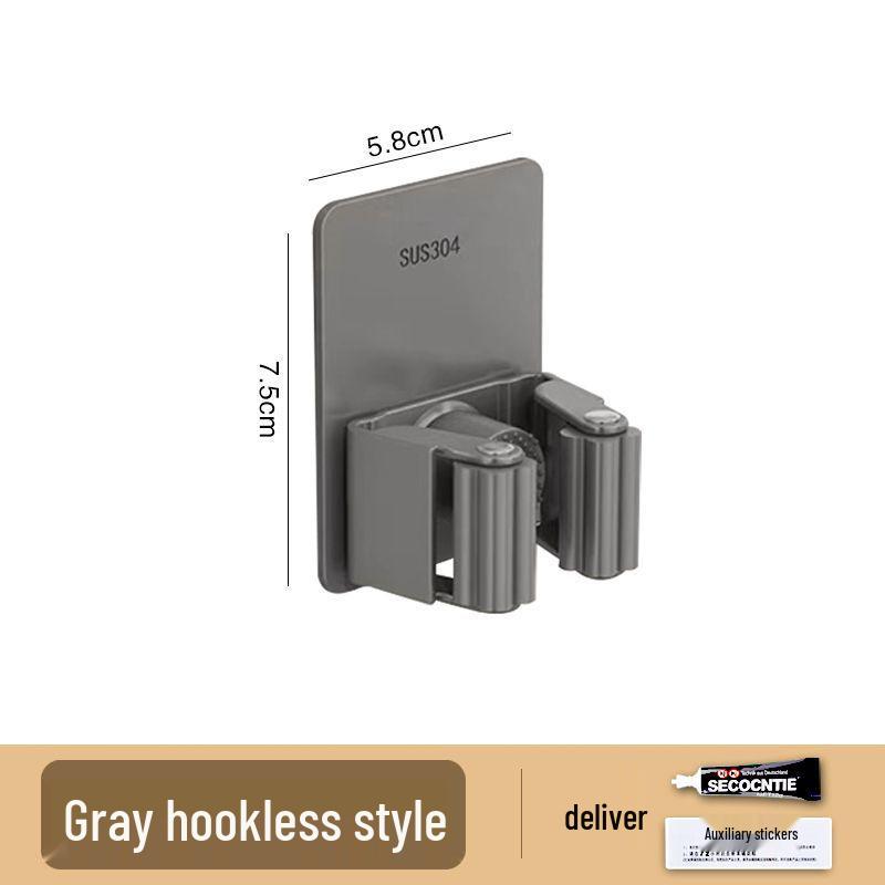 Stainless Steel No-Drill Multi-Function Wall-Mounted Mop and Broom Rack