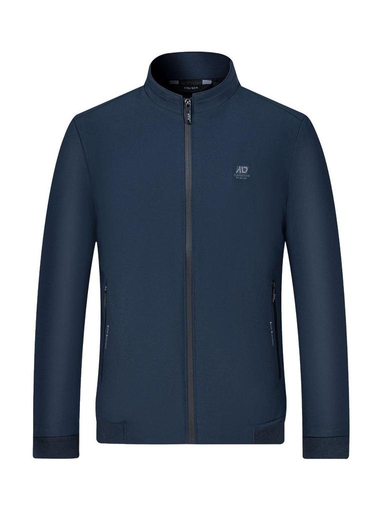 2024 Men's Versatile Stand Collar Jacket - Spring/Autumn Fashion, Solid Color, Thin and Casual