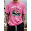 Salty Crew Pesca Charter Stampa Vintage Lavato T-Shirt Uomo Estate Tutto-Partita Streetwear Hip Hop Larga T-Shirt