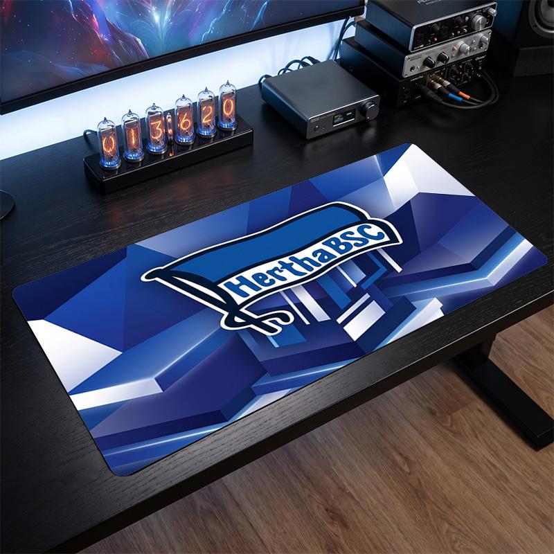 Tappetino per Mouse a Tema Hertha BSC FC, Tappetino XXL per Scrivania da Gioco con Logo Calcistico, Tappetino Antiscivolo per Mouse del Computer